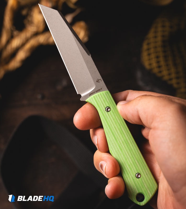 Jack Wolf Knives Collusion Fixed Blade Knife Key Lime Pie Micarta (3.1" SW)